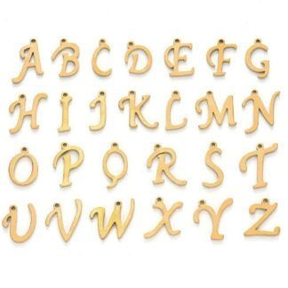 Individual Stainless Steel Letter Charms – Gold