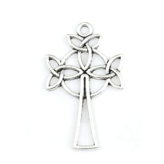 Celtic Cross Pendant – Silver Plated Copper – 30x19mm