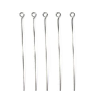 Eye Pins – Stainless Steel – 50×0.7mm – Pack Of 50