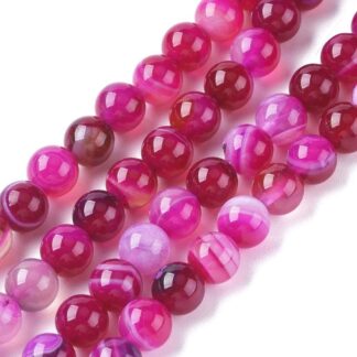 Banded Agate – Pink – 4mm – Strand Of 45 Beads
