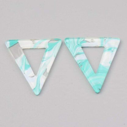 Acrylic Pendant – Triangle – Turquoise – 34x30mm