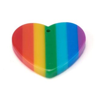 Rainbow Stripe Heart Pendant – 23x25mm