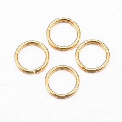 Jump Rings – Stainless Steel – Gold – 6×0.8mm –  Pack Of 50
