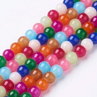 Glass Beads – Mixed Colour – 6mm – Strand Of 50 Beads