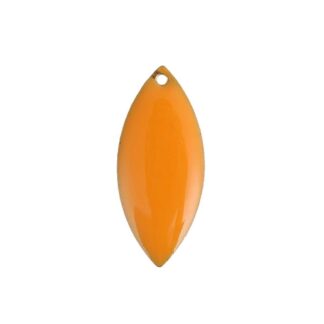 Enamelled Copper Marquise Charm/Pendant – Orange – 23x10mm