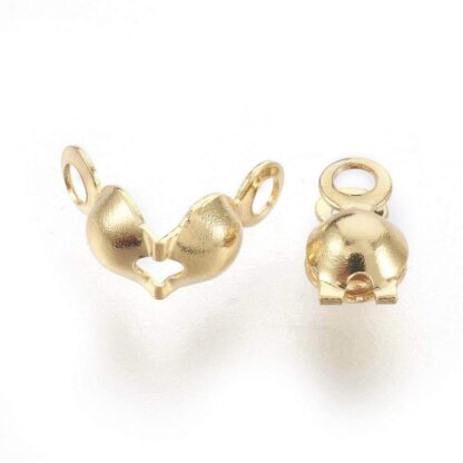 Clamshell Clasps – Stainless Steel – Gold – 8x4mm – Pack Of 20