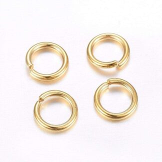 Jump Rings – Stainless Steel – Gold – 9x1mm – Pack Of 30