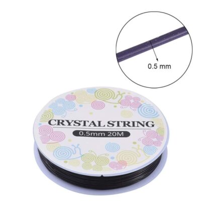 Round Stringing Elastic – Black – 0.5mm x 20M Roll