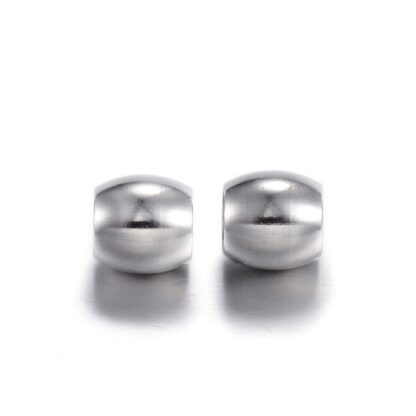 Stainless Steel Barrel Bead – Large Hole – 6x6mm