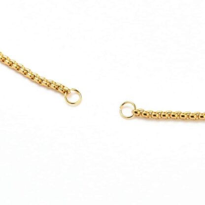 Stainless Steel Box Chain Bracelet  – Gold – 18.5cm