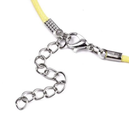 Waxed Cotton Cord Necklace – Yellow – 1.5mm x 43cm + ext chain