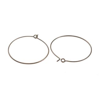 Nickel Free Hoop Earwires – Antique Bronze – 25mm – 5 Pairs