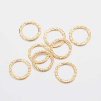 Textured Connector Ring – Stainless Steel – Gold – 15×0.8mm