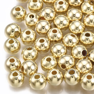 Acrylic Round Spacer Beads – Gold – 6mm – Pack Of 20