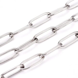 Paperclip Chain – Stainless Steel – 12x4mm – I Metre Length