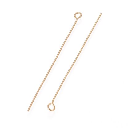 Eye Pins – Gold – Stainless Steel – 50×0.6mm – Pack Of 20