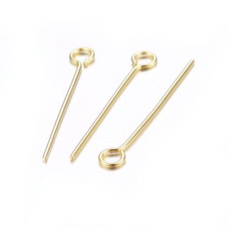 Eye Pins – Gold – Stainless Steel – 22×0.6mm – Pack Of 20