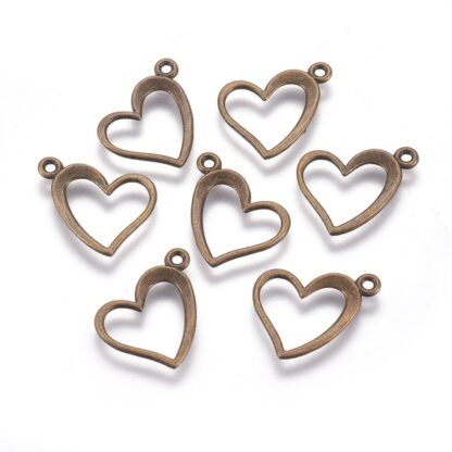 Heart Charm – Antique Bronze – 13x15mm