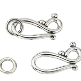 Hook And Eye Clasp – Antique Silver – 20x12mm