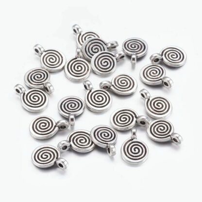 Swirl Charm – Antique Silver – 12x8mm