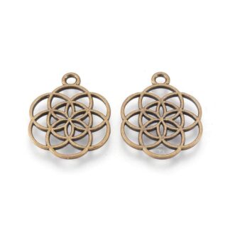 Seed Of Life Charm – Antique Bronze – 25x20mm