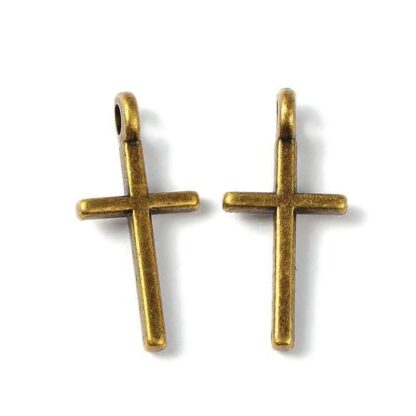 Cross Charm – Antique Bronze – 17x18mm
