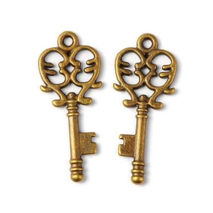 Key Charm – Antique Bronze – 33x14mm