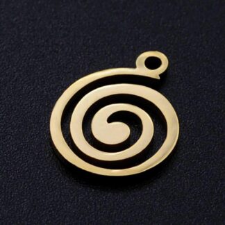 Swirl Charm – Gold – Stainless Steel – 15x11mm