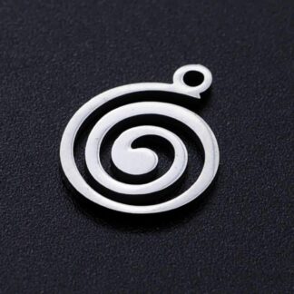 Swirl Charm – Stainless Steel – 15x11mm