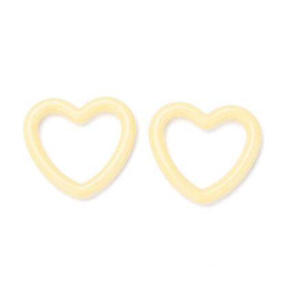 Acrylic Linking Ring – Heart – Yellow – 27x30mm