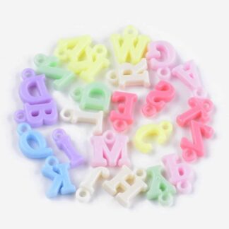 Acrylic Letter Pendants – Mixed Colours – Pack Of 50