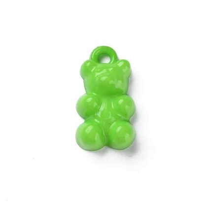 Acrylic Teddy Bear Pendants – Mixed Colour – 20x11mm – Pack Of 25