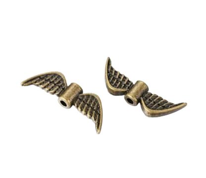 Angel Wing Spacer Bead – Antique Bronze – 21x7mm