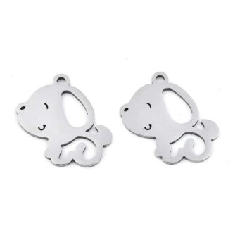 Cat Charm – Stainless Steel – 14x12mm