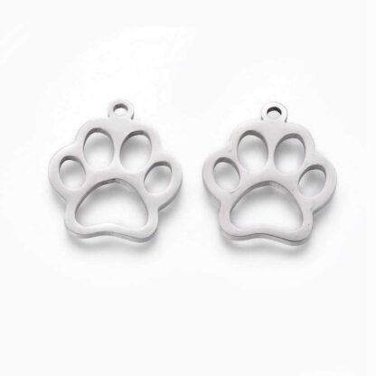 Paw Print Charm – Stainless Steel – 18x16mm