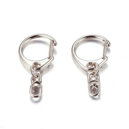 Keyring With Snap Clasp – Platinum – 47x22mm