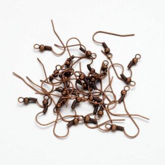Nickel Free Earwires – Ball and Coil Style – Copper – 17x18mm – Pack Of 10 Pairs