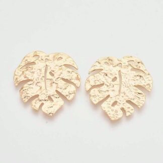 Brass Pendant – Monstera Leaf – 18K Gold Plated – 30x29mm