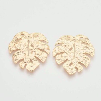Brass Pendant – Monstera Leaf – 18K Gold Plated – 30x29mm