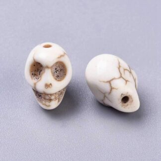 Imitation Howlite Skull Bead – 12x10mm