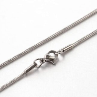 Stainless Steel Snake Chain Necklace – 17.7 inch – 1.5mm Width