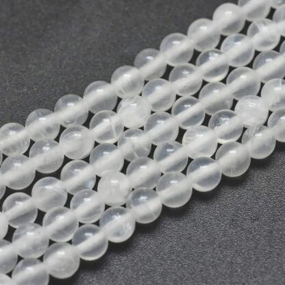 Natural Selenite Beads – 4mm – Strand Of 47 Beads