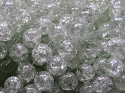 Glass Crackle Beads – Clear – 10mm – Strand Of 30 Beads