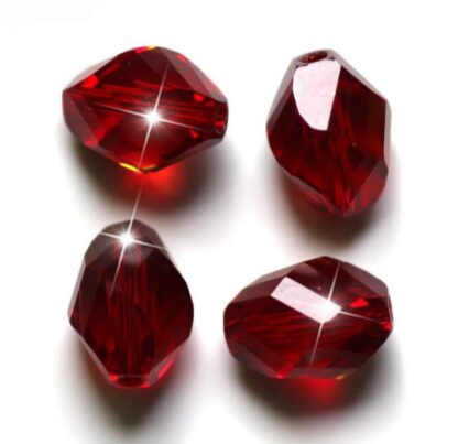 Crystal Beads – Faceted Bicone – Dark Red – 8x6mm – Pack Of 2