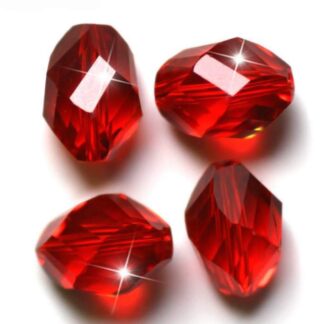 Crystal Beads – Faceted Bicone – Red – 8x6mm – Pack Of 2