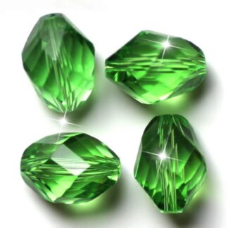 Crystal Beads – Faceted Bicone – Green – 8x6mm – Pack Of 2