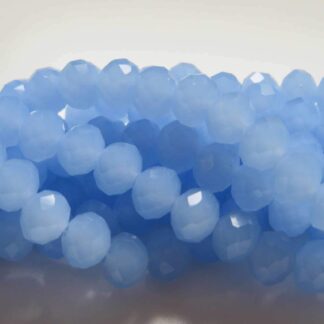 Faceted Crystal Rondelles – Medium Blue Opaque – 6x5mm – Strand Of 50 Beads