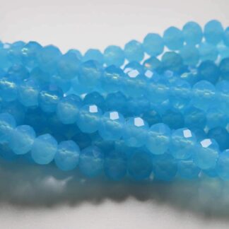 Faceted Crystal Rondelles – Medium Blue Opaque – 6x5mm – Strand Of 50 Beads