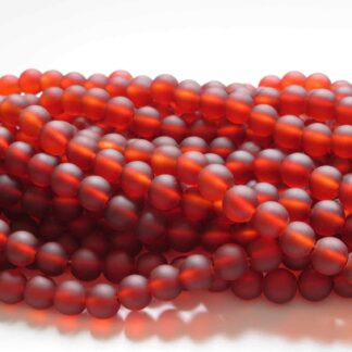 Glass Beads – Frosted – Rust – 8mm – Strand Of 30 Beads