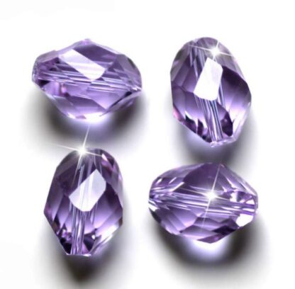 Crystal Beads – Faceted Bicone – Lilac – 8x6mm – Pack Of 2